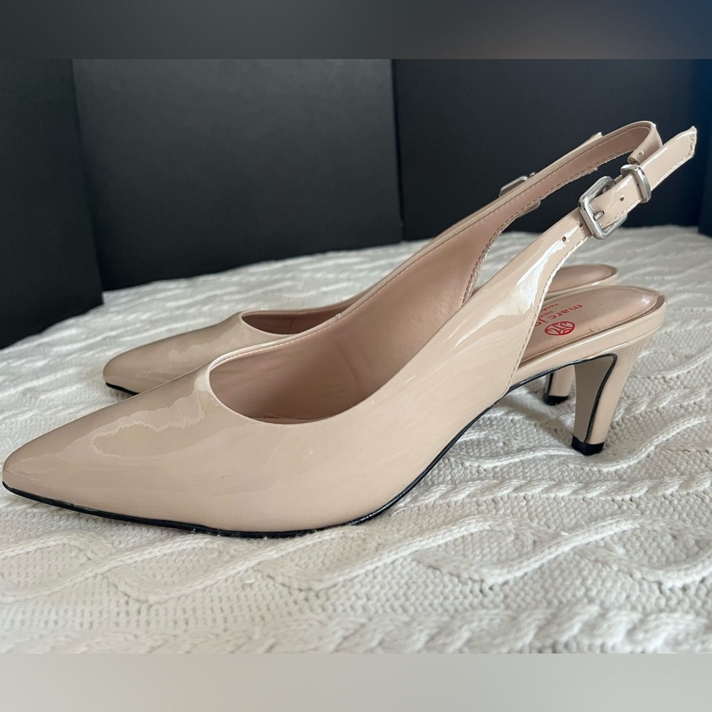 Marc Joseph New York Beige Juliana Place Slingback Pumps Heels Women’s Size 9 - Picture 10 of 15